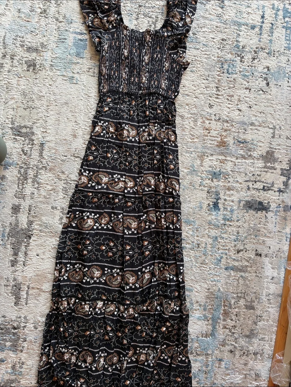Angie Black Paisley Print Maxi Dress - Picture 3 of 4